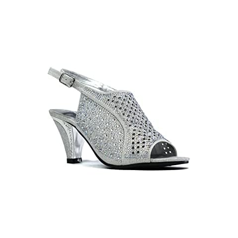 Ladies Diamante Block Heel Sandals Cover
