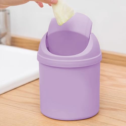 Mini caneca de basura con tapa para escritorio miniatura 5