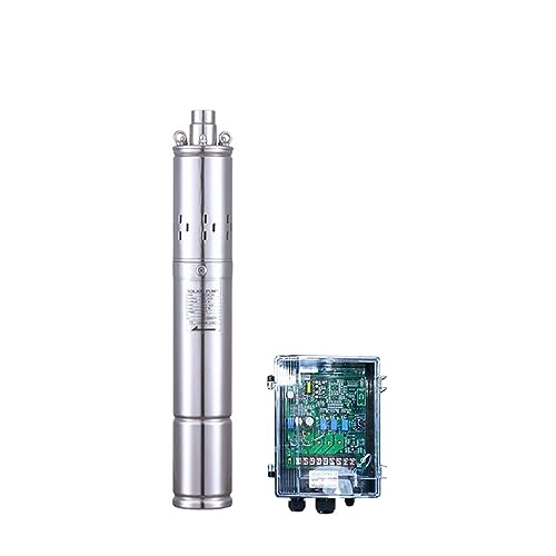 HEXEH erdbohrer Benzin Wasserpumpe, Solarenergie, Wasserpumpe, Solarpanel, Garten, Edelstahl, solarbetrieben, Poolpumpen-Set for Tiefbrunnenwasserpumpe, Solar
