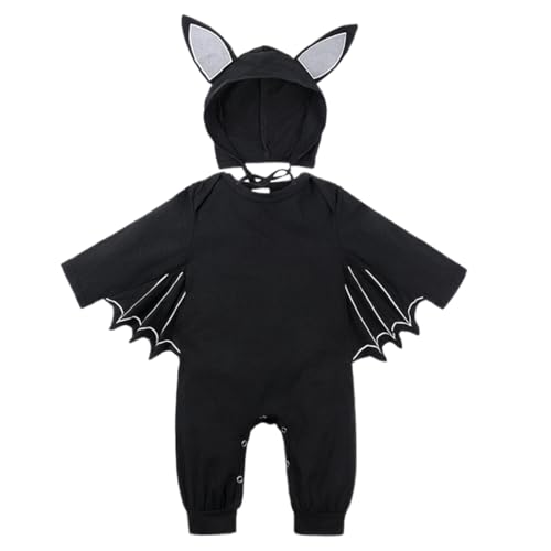 Disfraz de Murciélago para Bebé Recién Nacido, Conjunto de Traje de Halloween, Pelele para 12-18 Meses