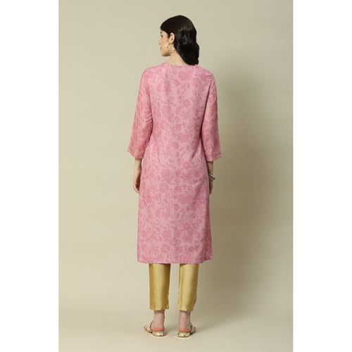 Image of Rangriti Blue Liva Straight Printed Kurta for Women