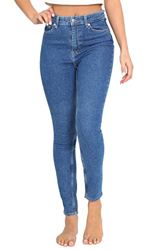 UC Ex High Street Brand Skinny Jeans for Women, Ladies High Waist Jean Skinny Stretch Pants Dark Blue