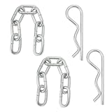 LT Easiyl 4Pcs Galvanized Steel Chain with M6x110mm R Clip 6mm Diameter 200mm Length Compatible with Ifor Williams Trailers Compatible with Jockey Wheel Pin