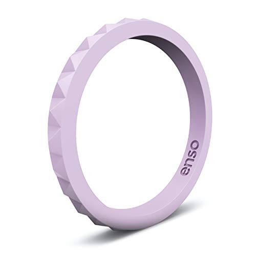 Enso Rings Stackable Pyramid Silicone Wedding Ring – Hypoallergenic Unisex Stackable Wedding Band – Comfortable Minimalist Band – 2.5mm Wide, .8mm Thick Lavender. Size: 6
