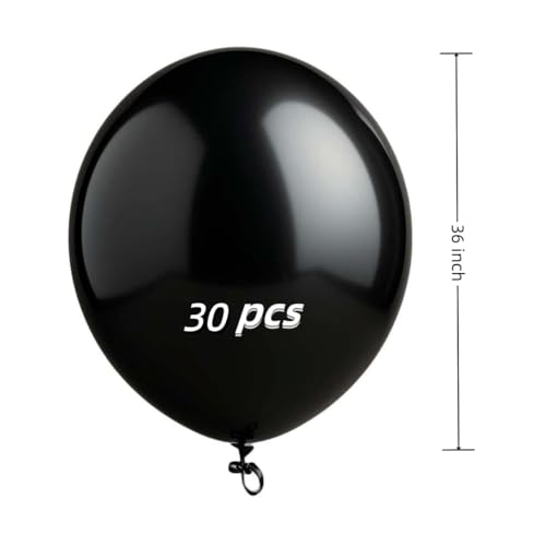 Image of 30 Pack Black Balloons 36 Inch Black Latex Party Large Balloon Bulk for Various Party Events Decorations