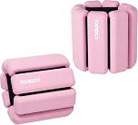 TOPESCT Adjustable Wrist Weights - Set of 2 (1lb Each) | Wearable Wrist & Ankle Weights Bracelet for Yoga, Dance, Barre, Pilates, Cardio, Aerobics, Walking (1lb/each, Pink)
