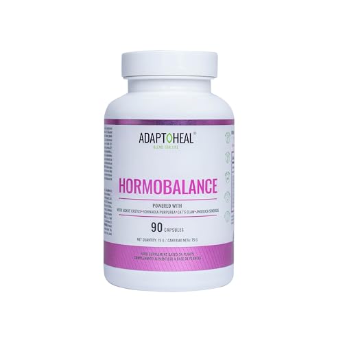 Adaptoheal Hormobalance – Suplemento de Adaptógenos para el Equilibrio del Sistema Hormonal Femenino con Vitex, Ginseng y Uña de Gato – Vegano, Sin Gluten ni Lácteos (90 cápsulas)