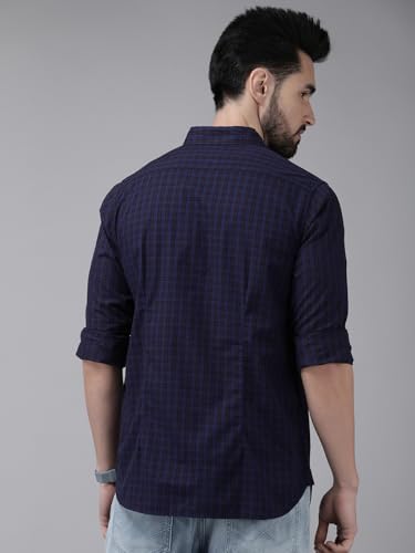 Image of THE BEAR HOUSE Men's's Checkered Button Down Casual Shirt | Blue | TBH-Acura-BL