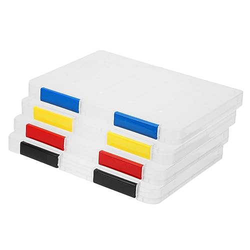 Zynphancer 4個セット 透明A4ファイルボックス ? オフィス用収納ケース 耐摩耗性設計 家庭や旅行でも使用可能 (24z17cm,アソートカラー)