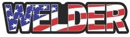 3pcs Welder Us Flag United States Usa Funny Hard Hat/Helmet Stickers