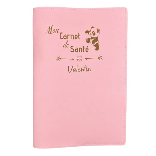 Protège Carnet de Santé Bébé Personnalisé, Housse Carnet de Santé Made in France, Pochette Carnet de Santé 100% Personnalisable, Protection Carnet de Santé Patastik, Etui Carnet de Santé Cuir (Rose) Cover