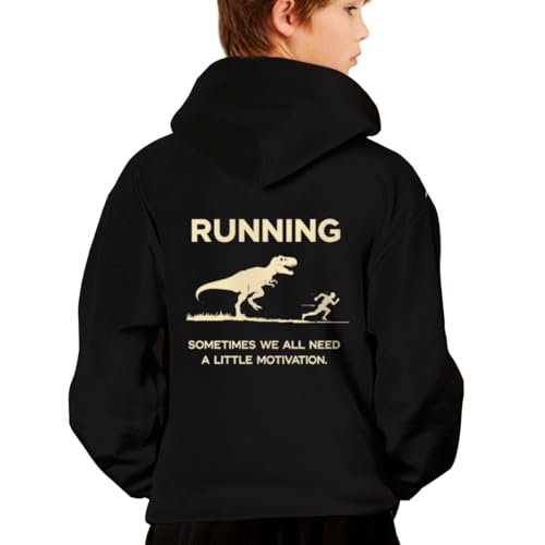 Sometimes Motivation Finds You Funny Running Fit Hoodies for Teen Girls Boys Lightweight Kangaroo Pocket Sweatshirt2
