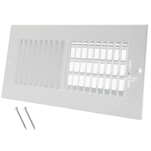 10 x 4 Inch [Duct Opening] Air Vent Covers for Wall or Ceiling - High Airflow 2 Way Steel Ventilation - Adjustable Wall/Ceiling Register 11-3/4 Inch x 5-3/4 Inch [Overall Dimensions]