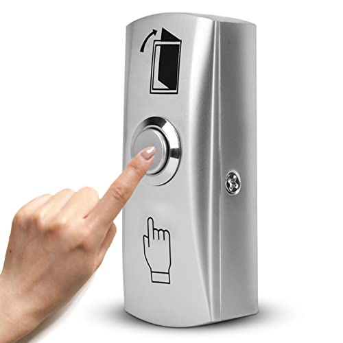 Bouton de déverrouillage de porte, 3,15x0,98x1,26 pouces bouton de sortie du système de contrôle d'accès de porte 3A 36 V NO/NC/COM bouton poussoir pour sortir pour contrôle d'accès de porte