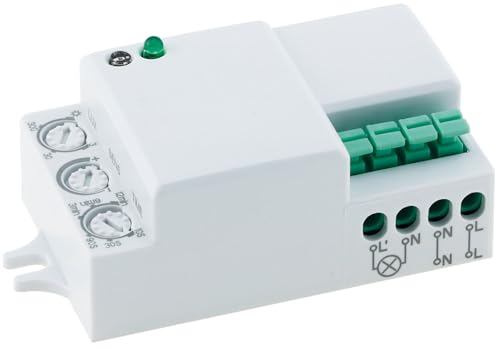 ChiliTec Bewegungsmelder Micro 230V 360° HF Hochfrequenz Sensor LED geeignet für Wand- und Deckenleuchten Innenbereich