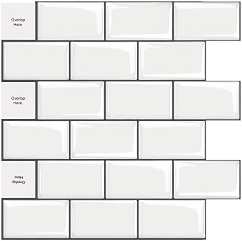 ChangMi 10-Sheet 3D Peel and Stick Tile Stickers, Self Adhesive Wall Tiles, Stick on Tile Splashback for Kitchen & Bathroom