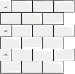 ChangMi 10-Sheet 3D Peel and Stick Tile Stickers, Self Adhesive Wall Tiles, Stick on Tile Splashback for Kitchen & Bathroom