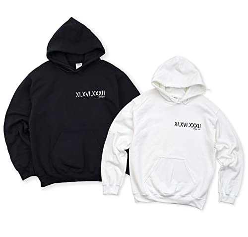 Custom Roman Numeral Hoodie, Anniversary Date Hoodie, Couple Engagement Wedding Hoodie, Est Year Personalized Hoodie, Birthday Date Gift, Valentines Gift Hoodie, Gift Hoodie