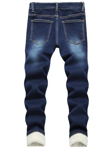 Boy's Fleece Lined Jeans Winter Jeans Thermal Thick Stretchy Skinny Fit Fashion Casual Denim Jeans Pants2