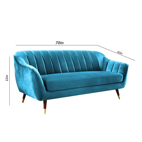 Image of Atticus 3-Seater Premium Fabric Sofa for Living Room, Office & Home (Turquoise) | Comfortable Modern Sofa Couch for Hall & Guest Room | Stylish Durable Furniture with 1-Year Warranty