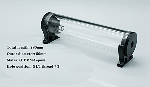 Pc Water Pump Tank Reservoir For Computer Water Cooling System-280Mm-3*G1/4 Holes -Acrylic Material #TOP4