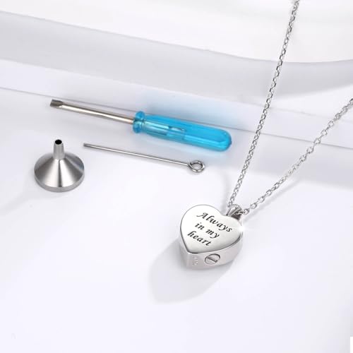 Opal Heart Urn Necklaces to Hold Ashes of Loved Ones 925 Sterling Silver Cremation Jewelry for Women3