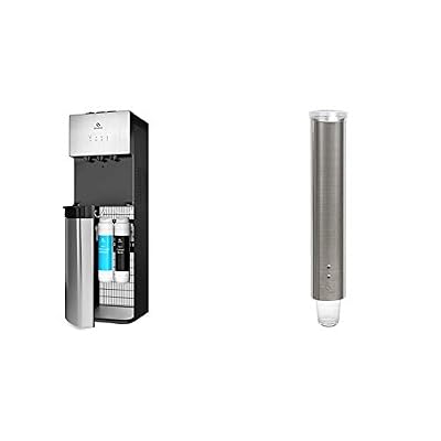 Avalon A5 Self Cleaning Bottleless Water Cooler Dispenser, UL/NSF, Stainless Steel, full size and Avalon Stainless Steel Adjustable Pull Type Cup Dispenser