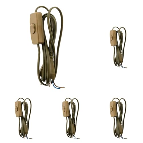 Cordon avec interrupteur pour luminaire Zenitech or 1,5m remplacement câble lot de 5