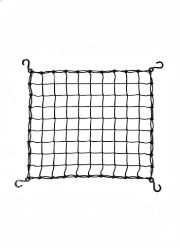 Rede Elástica Aranha Para Carga 40x40 Bomvink Ganchos de Plástico ABS - Segurança Total Para Bagageiro Moto e Bicicleta, Prender Capacete, Baú e Mochila - Extensor Elástico Preto Reforçado