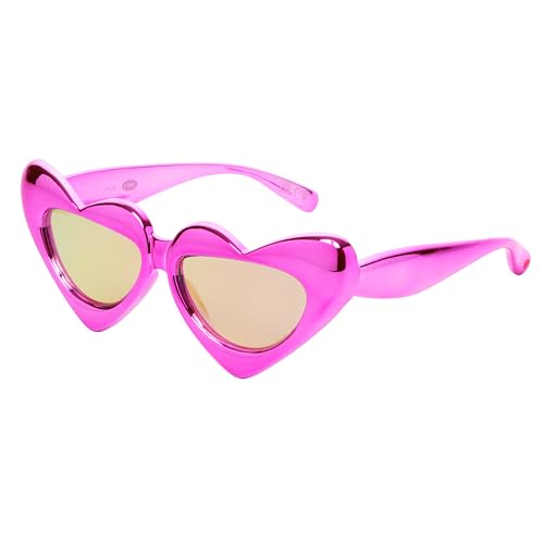 Betsey Johnson Women's Glam & Grace Heart Sunglasses, PINK, 51 mm