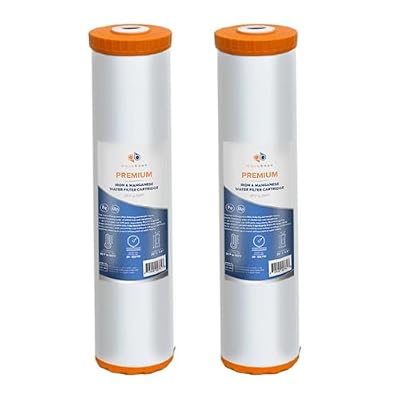 Aquaboon 5 Micron 20 x 4.5 Whole House Water Filter Replacement Cartridge Iron & Manganese for 1-Stage Water Filtration System 2 Pack