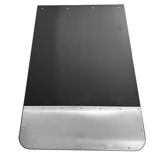 Image of BST BSSP Pair Universal Mud Flaps w /Stainless Steel Plates for Semi-Truck Trailer Truck, 24x36 Splash Guard with Heavy Duty Mud Flap Weights Bottom Chrome for Peterbilt Kenworth Volvo (24in x 36in)