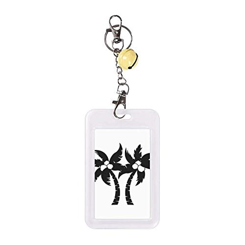 Funda protectora para tarjeta de crédito rígida con silueta de árbol de coco negro duradera