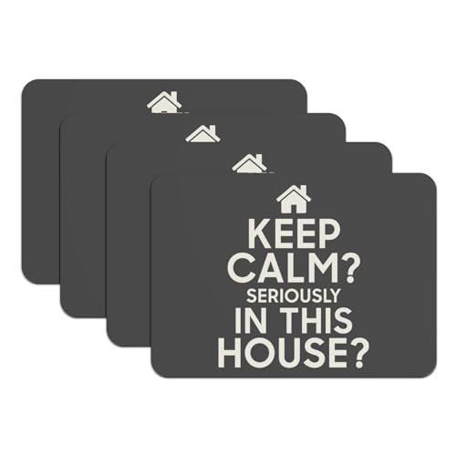 Sets de table dessous caoutchouc noir grand format Keep Calm - 2