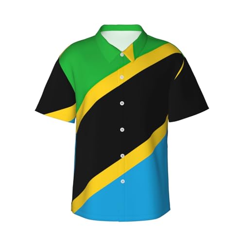Chemise hawaïenne homme drapeau Tanzanie et short d'été de plage