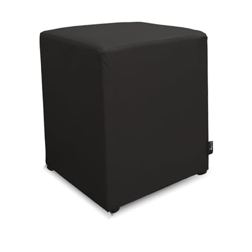Puff Banqueta Quadrado Cubo Assento Decoração Conforto Eventos Comodidade Sala Quarto (Preto Corino)