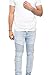 VICTORIOUS Men's Fashion Slim Fit Biker Denim Joggers Jeans JG873 - Light Indigo - 2X-Large - BB8H