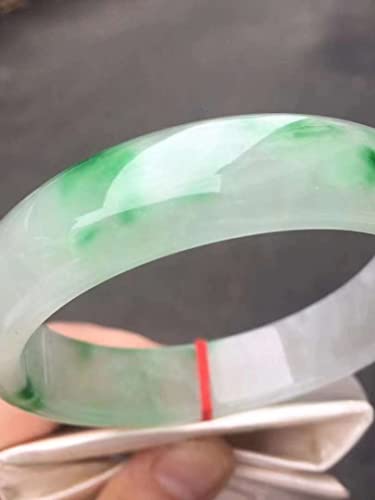 Natural Jadeite Ice Bangle Exquisite Class Emerald Bracelet Genuine Jade Jewelry Accessories Gift (Color : A, Size : 61-62Mm) #TOP2