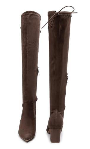 VenusCelia Women's Charlotte OverKnee Stretchy Boot3