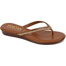 ITALIAN Shoemakers Minley Flipflops with Rhinestone Detail on Thong Sandals