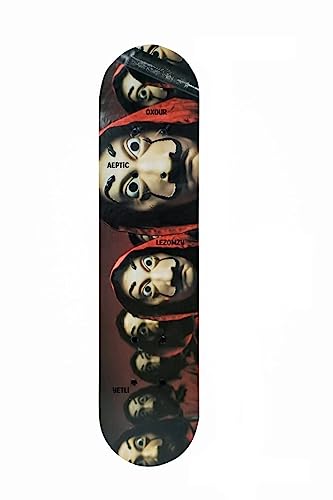 Image of Skateboard 24 inchx 6 inch Double Kick Concave Complete Skate Board 9 Layer Plywood Deck Standard Skateboards for Kids Boys Girls Beginners Teens Adult- (Joker Print)