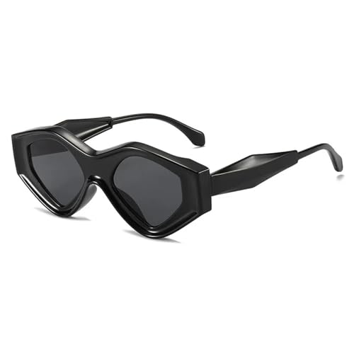 Lunettes de soleil tendance irrégulières bicolores vintage unisexes