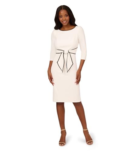 Image of Adrianna Papell Tipped Crepe Tie Dress