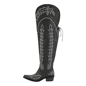 Lmtossey Vrouwen Over De Knie Laarzen Rode Cowboy Laarzen Side Zip Western Geborduurde Laarzen