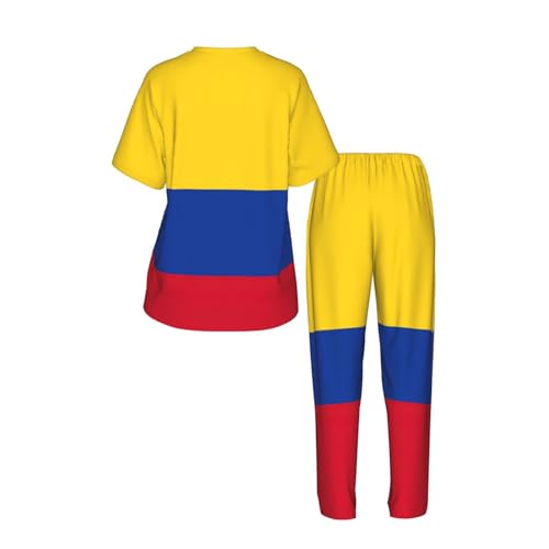 Pyjama Colombie femme confortable ensemble nuit imprimé doux