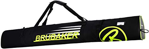 BRUBAKER Carver Champion Ski Bag for 1 Pair of Skis and Poles - Black/Neon Yellow - 74 3/4 Inches / 190 Cm