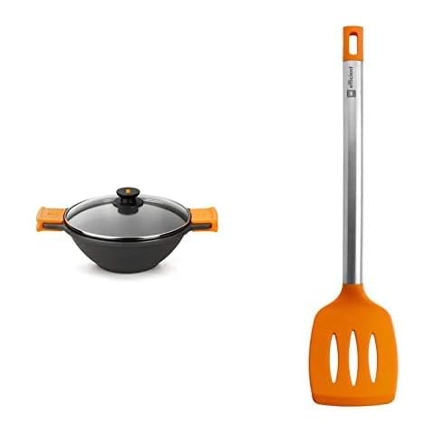 BRA Wok Cacerola Cóncava 24cm + Espátula de Cocina 36.5cm Cover
