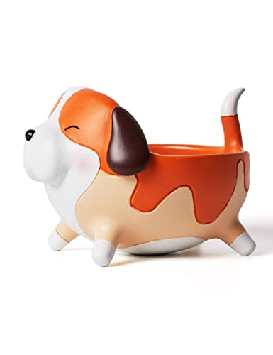 SEINHIJO Plato de Caramelos Dulces Tarro de Galletas Perro Escultura Decorativa Modern Figura Arte Animal Regalo Interior Estatua Resina 17cm