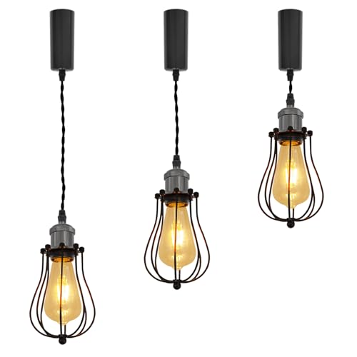 Kiven H-Type Track Lighting, 3-Light Industrial Halo Track Lighting Pendants Adjustable Cord Length, H Track Light Pedant for Kitchen Island Home Cafe Bedroom,Pearl Black