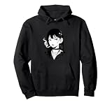 Calm And Mysterious Anime Girl Ear Piercings Smoking Pullover Hoodie